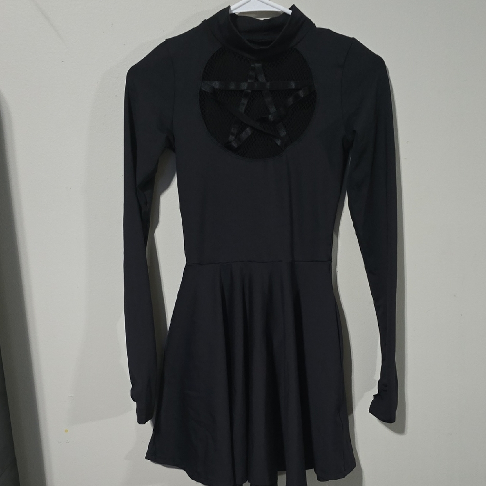 Black Milk Magic Heart Long Sleeve Mini Skater Dress